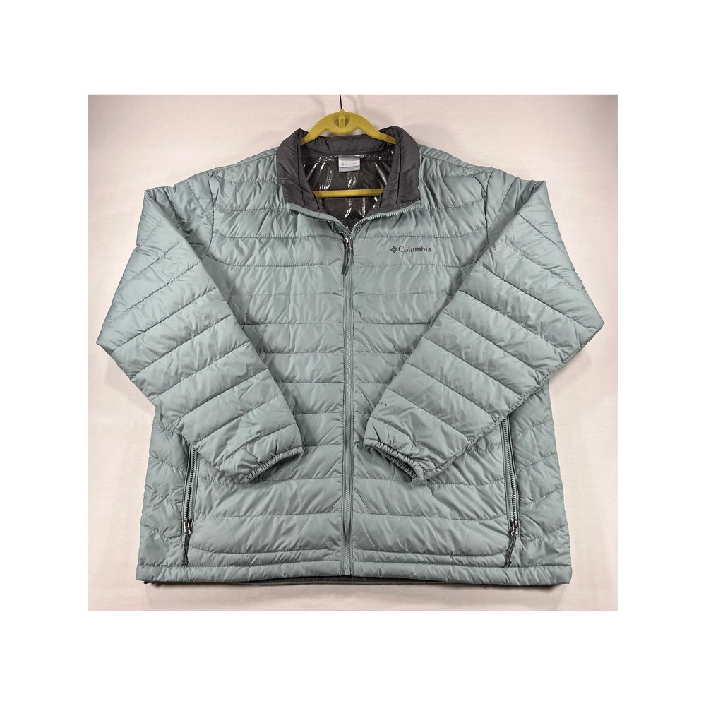 Columbia Mens XXL Powder Lite Omni-Heat‎ Puffer Jacket Sage Green WO7155 Quilted